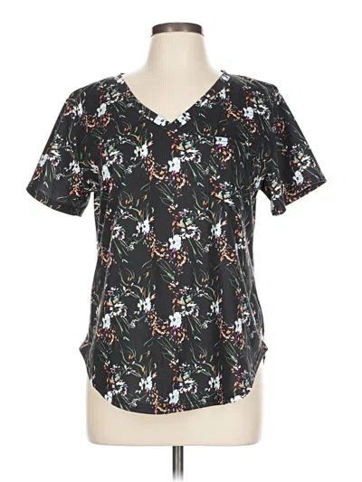 Pre-owned Unbranded Short Sleeve Blouse In Black