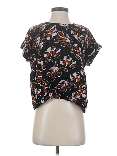 Pre-owned Unbranded Short Sleeve Blouse In Black