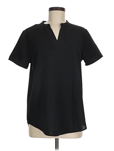 Pre-owned Unbranded Short Sleeve Blouse In Black