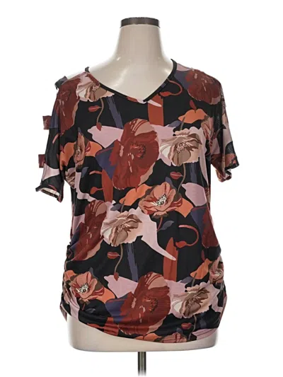Pre-owned Unbranded Short Sleeve Blouse In Black