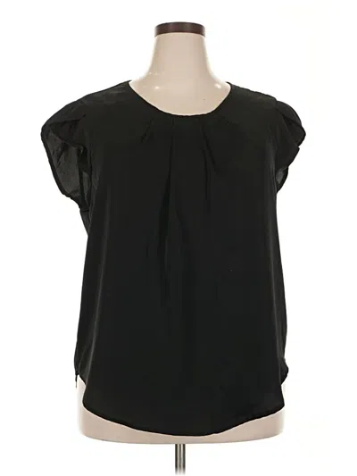 Pre-owned Unbranded Short Sleeve Blouse In Black