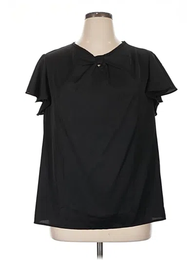 Pre-owned Unbranded Short Sleeve Blouse In Black