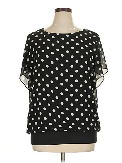 Pre-owned Unbranded Short Sleeve Blouse In Black