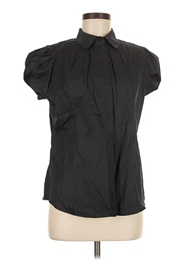 Pre-owned Unbranded Short Sleeve Blouse In Black