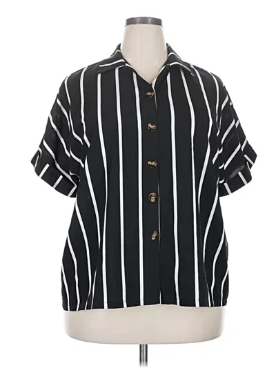Pre-owned Unbranded Short Sleeve Blouse In Black