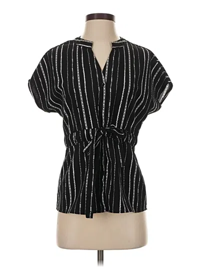 Pre-owned Unbranded Short Sleeve Blouse In Black
