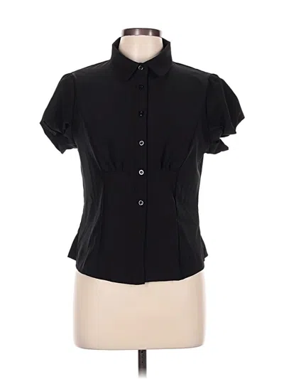 Pre-owned Unbranded Short Sleeve Blouse In Black