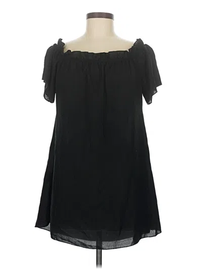 Pre-owned Unbranded Short Sleeve Blouse In Black