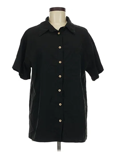 Pre-owned Unbranded Short Sleeve Blouse In Black