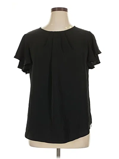 Pre-owned Unbranded Short Sleeve Blouse In Black