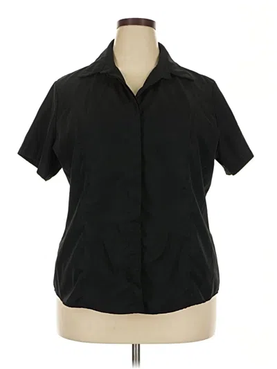 Pre-owned Unbranded Short Sleeve Blouse In Black
