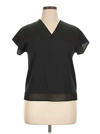 Pre-owned Unbranded Short Sleeve Blouse In Black