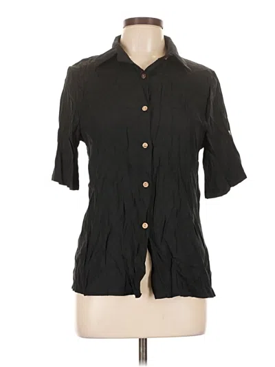 Pre-owned Unbranded Short Sleeve Blouse In Black