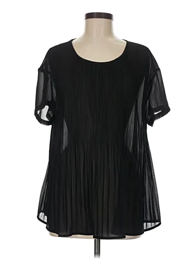 Pre-owned Unbranded Short Sleeve Blouse In Black