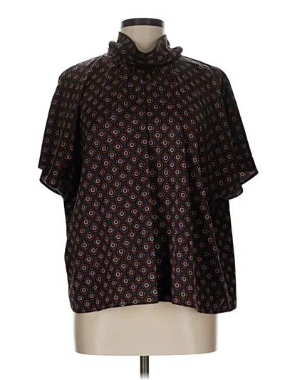Pre-owned Unbranded Short Sleeve Blouse In Black