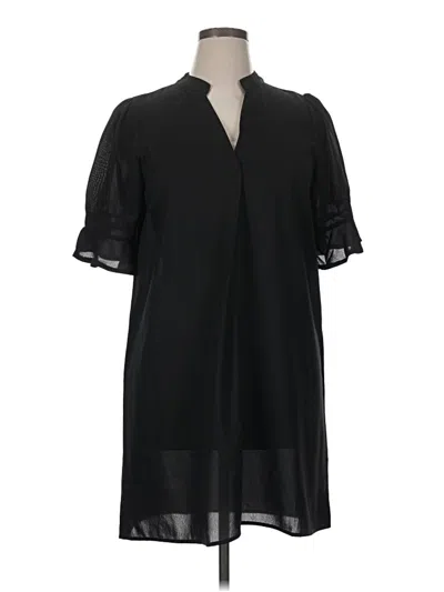 Pre-owned Unbranded Short Sleeve Blouse In Black