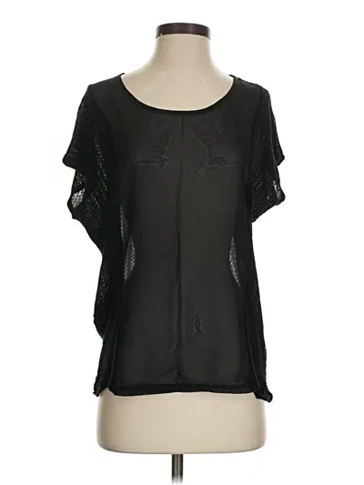Pre-owned Unbranded Short Sleeve Blouse In Black