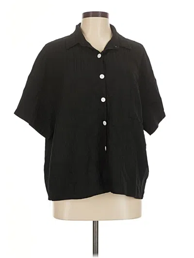 Pre-owned Unbranded Short Sleeve Blouse In Black