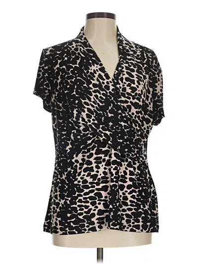 Pre-owned Unbranded Short Sleeve Blouse In Black