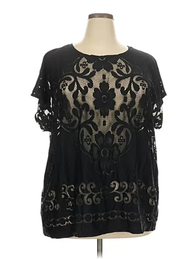 Pre-owned Unbranded Short Sleeve Blouse In Black