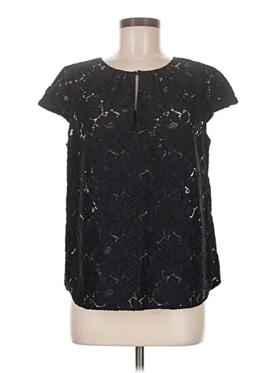 Pre-owned Unbranded Short Sleeve Blouse In Black