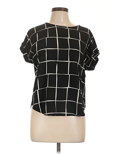 Pre-owned Unbranded Short Sleeve Blouse In Black