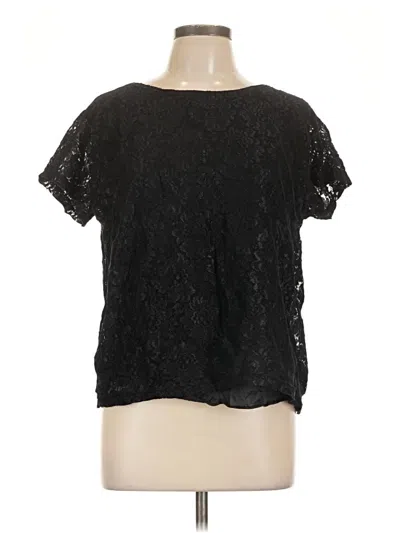 Pre-owned Unbranded Short Sleeve Blouse In Black