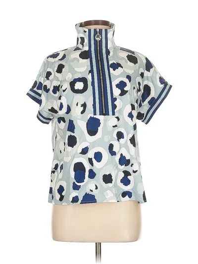 Pre-owned Unbranded Short Sleeve Blouse In Blue