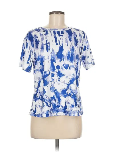 Pre-owned Unbranded Short Sleeve Blouse In Blue