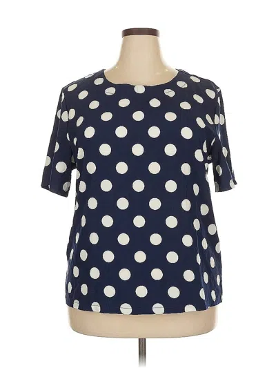 Pre-owned Unbranded Short Sleeve Blouse In Blue