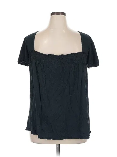 Pre-owned Unbranded Short Sleeve Blouse In Blue