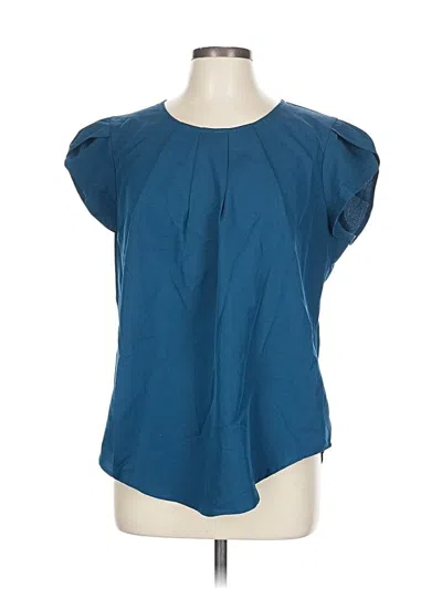 Pre-owned Unbranded Short Sleeve Blouse In Blue