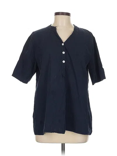 Pre-owned Unbranded Short Sleeve Blouse In Blue