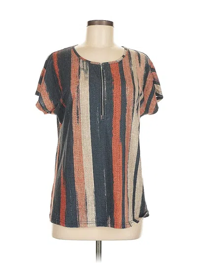 Pre-owned Unbranded Short Sleeve Blouse In Blue