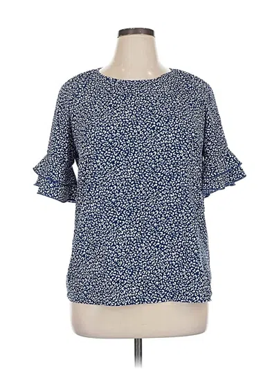 Pre-owned Unbranded Short Sleeve Blouse In Blue