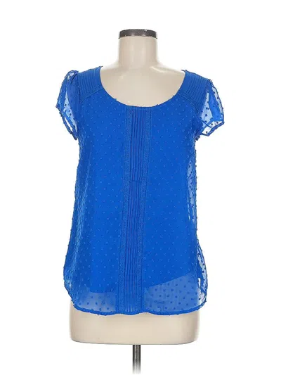 Pre-owned Unbranded Short Sleeve Blouse In Blue