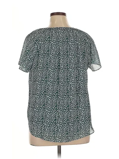 Pre-owned Unbranded Short Sleeve Blouse In Blue