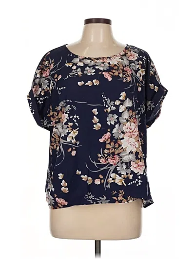 Pre-owned Unbranded Short Sleeve Blouse In Blue