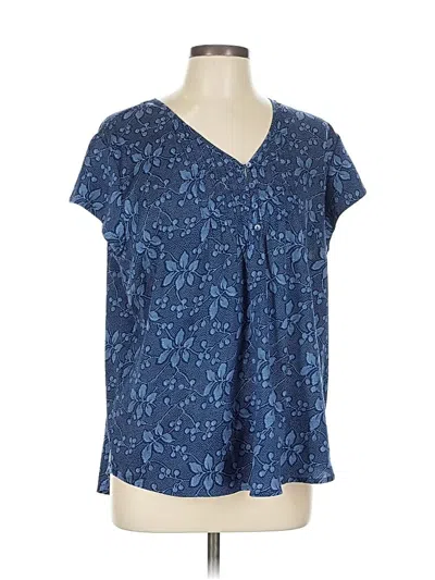 Pre-owned Unbranded Short Sleeve Blouse In Blue