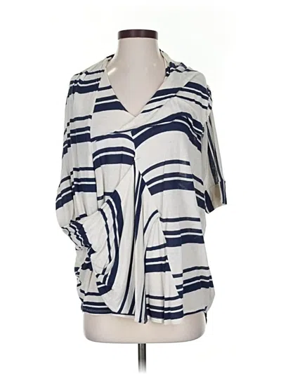 Pre-owned Unbranded Short Sleeve Blouse In Blue