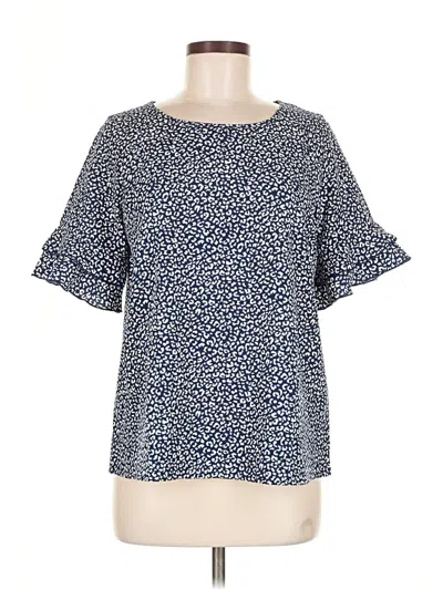Pre-owned Unbranded Short Sleeve Blouse In Blue
