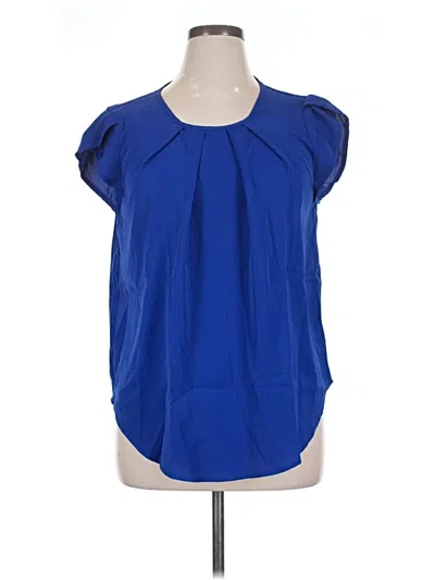 Pre-owned Unbranded Short Sleeve Blouse In Blue