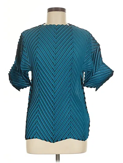 Pre-owned Unbranded Short Sleeve Blouse In Blue