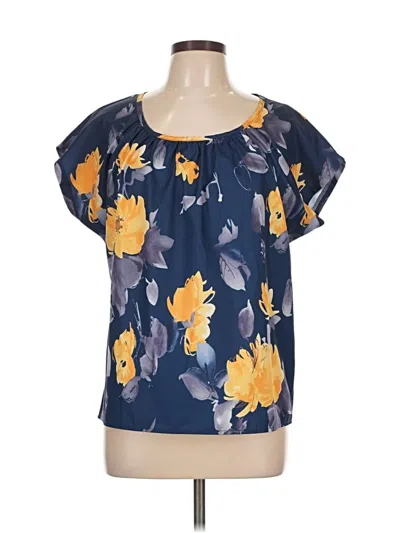 Pre-owned Unbranded Short Sleeve Blouse In Blue