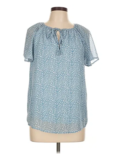 Pre-owned Unbranded Short Sleeve Blouse In Blue