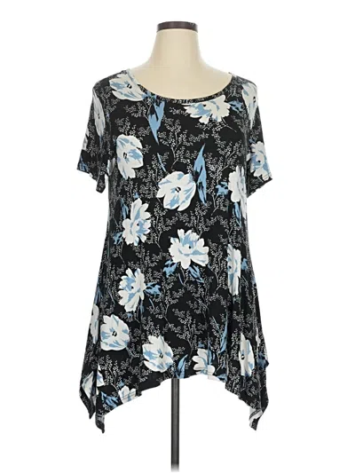 Pre-owned Unbranded Short Sleeve Blouse In Blue