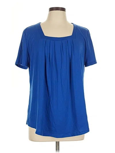 Pre-owned Unbranded Short Sleeve Blouse In Blue