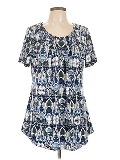 Pre-owned Unbranded Short Sleeve Blouse In Blue