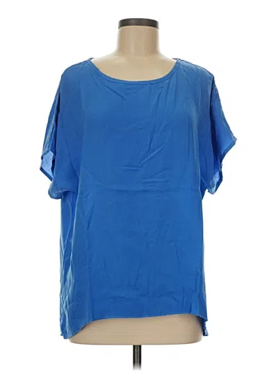 Pre-owned Unbranded Short Sleeve Blouse In Blue