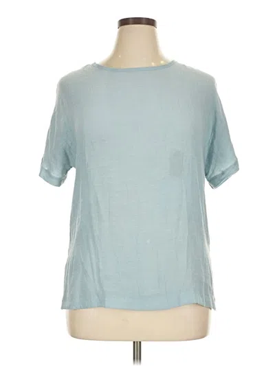 Pre-owned Unbranded Short Sleeve Blouse In Blue
